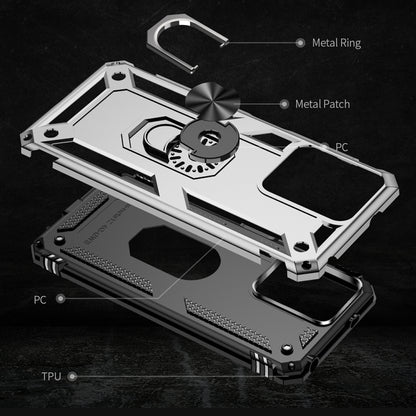 For Xiaomi Redmi Note 12 4G Global Shockproof TPU + PC Phone Case with Holder(Silver) by buy2fix