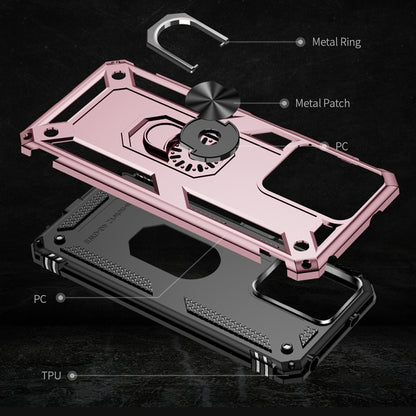 For Xiaomi Redmi Note 12 4G Global Shockproof TPU + PC Phone Case with Holder(Rose Gold) by buy2fix