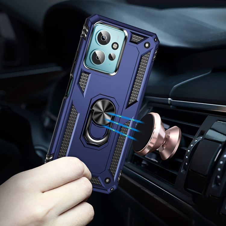 For Xiaomi Redmi Note 12 4G Global Shockproof TPU + PC Phone Case with Holder(Blue) by buy2fix