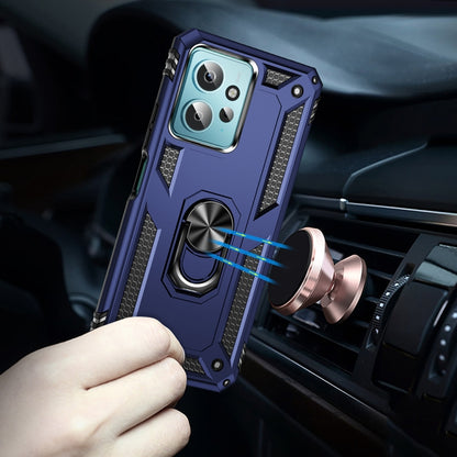 For Xiaomi Redmi Note 12 4G Global Shockproof TPU + PC Phone Case with Holder(Blue) by buy2fix