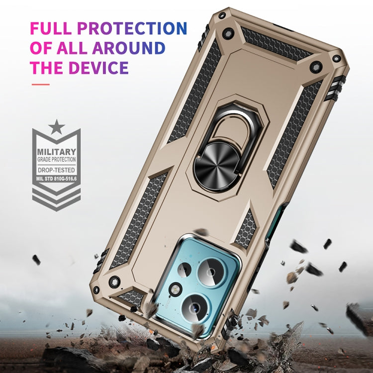 For Xiaomi Redmi Note 12 4G Global Shockproof TPU + PC Phone Case with Holder(Gold) - Note 12 Cases by buy2fix | Online Shopping UK | buy2fix