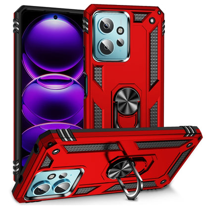For Xiaomi Redmi Note 12 4G Global Shockproof TPU + PC Phone Case with Holder(Red) by buy2fix