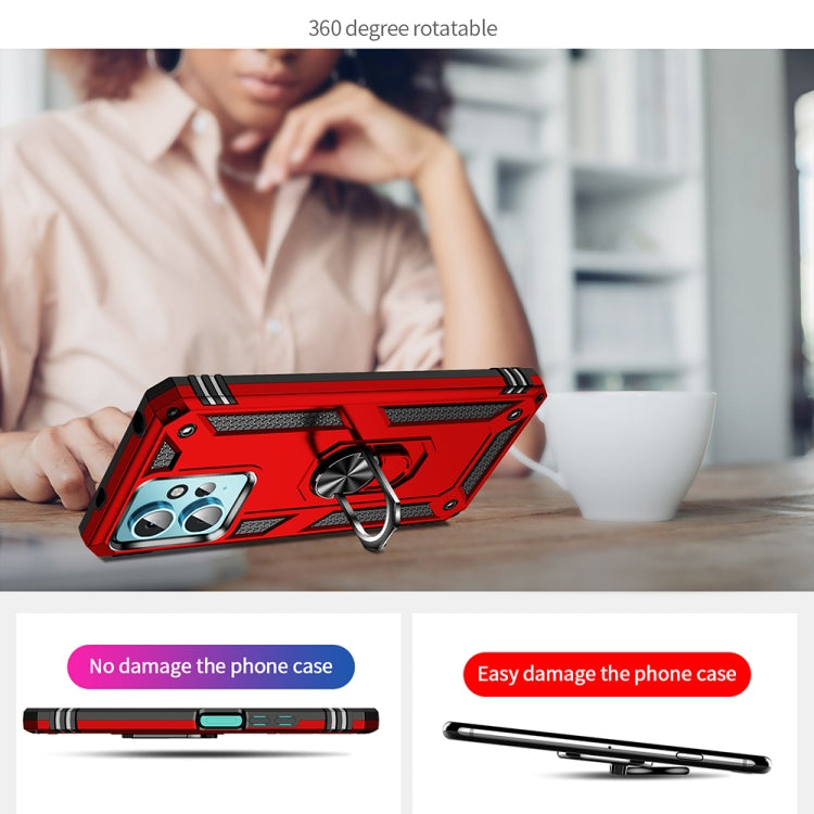 For Xiaomi Redmi Note 12 4G Global Shockproof TPU + PC Phone Case with Holder(Red) by buy2fix
