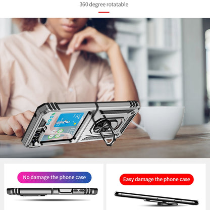 For Samsung Galaxy Z Flip5 Shockproof TPU + PC Phone Case with Holder(Silver) - Galaxy Z Flip5 Cases by buy2fix | Online Shopping UK | buy2fix