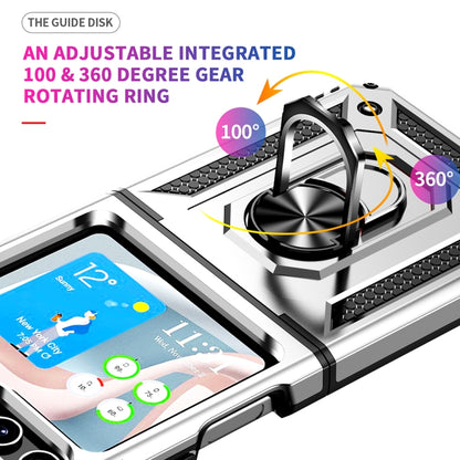 For Samsung Galaxy Z Flip5 Shockproof TPU + PC Phone Case with Holder(Silver) - Galaxy Z Flip5 Cases by buy2fix | Online Shopping UK | buy2fix