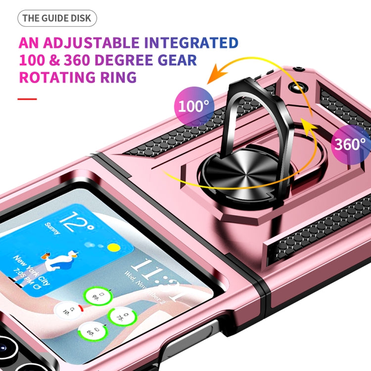 For Samsung Galaxy Z Flip5 Shockproof TPU + PC Phone Case with Holder(Rose Gold) - Galaxy Z Flip5 Cases by buy2fix | Online Shopping UK | buy2fix