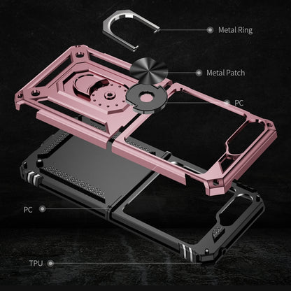 For Samsung Galaxy Z Flip5 Shockproof TPU + PC Phone Case with Holder(Rose Gold) - Galaxy Z Flip5 Cases by buy2fix | Online Shopping UK | buy2fix