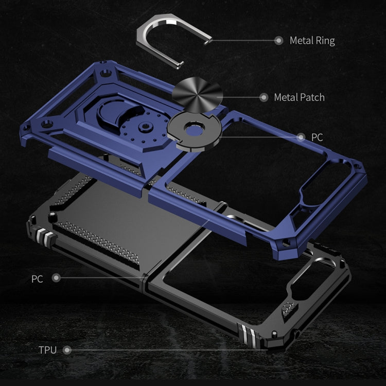 For Samsung Galaxy Z Flip5 Shockproof TPU + PC Phone Case with Holder(Blue) - Galaxy Z Flip5 Cases by buy2fix | Online Shopping UK | buy2fix