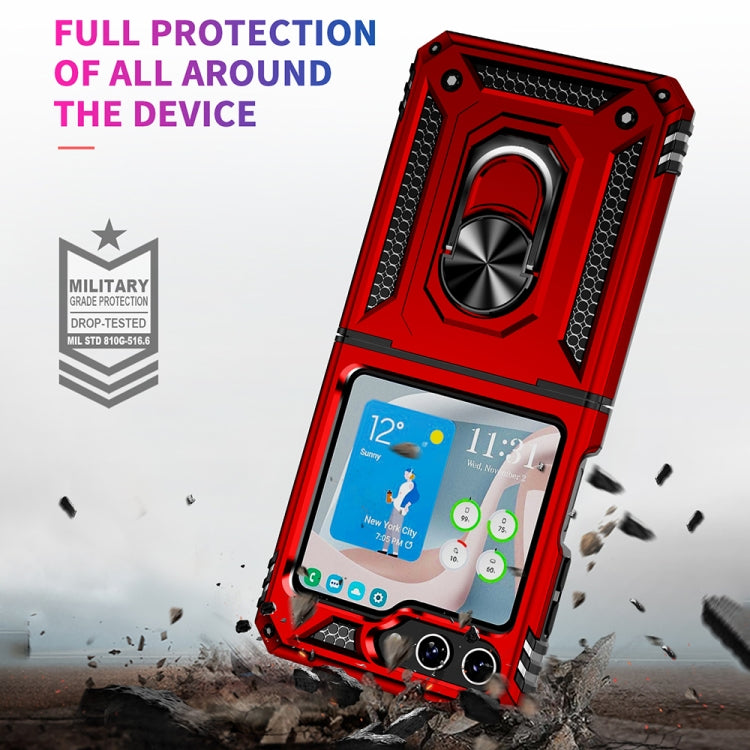 For Samsung Galaxy Z Flip5 Shockproof TPU + PC Phone Case with Holder(Red) - Galaxy Z Flip5 Cases by buy2fix | Online Shopping UK | buy2fix