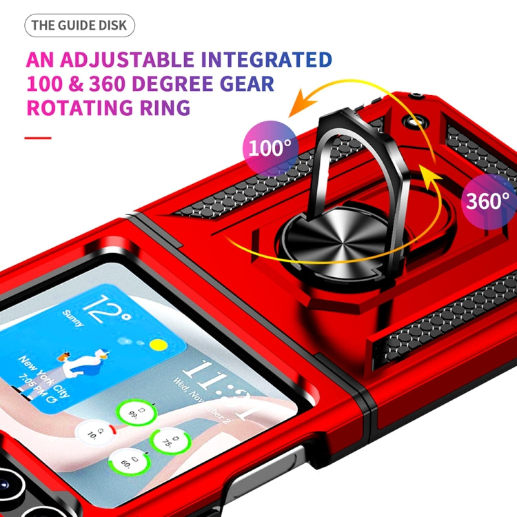 For Samsung Galaxy Z Flip5 Shockproof TPU + PC Phone Case with Holder(Red) - Galaxy Z Flip5 Cases by buy2fix | Online Shopping UK | buy2fix