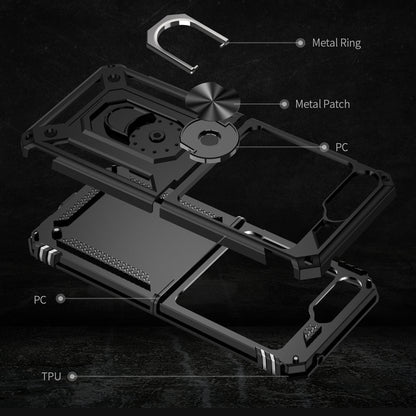 For Samsung Galaxy Z Flip5 Shockproof TPU + PC Phone Case with Holder(Red) - Galaxy Z Flip5 Cases by buy2fix | Online Shopping UK | buy2fix