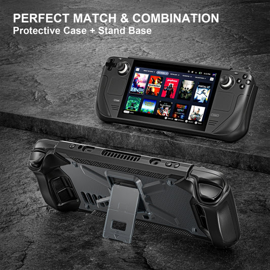 For Steam Deck Shockproof Game Console Case with Holder & Shoulder Strap(Black) - Cover Case by buy2fix | Online Shopping UK | buy2fix