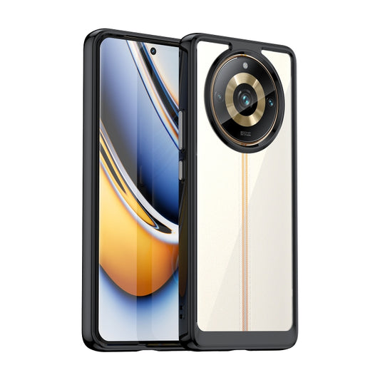 For Realme 11 Pro+ Colorful Series Acrylic Hybrid TPU Phone Case(Black) - Realme Cases by buy2fix | Online Shopping UK | buy2fix