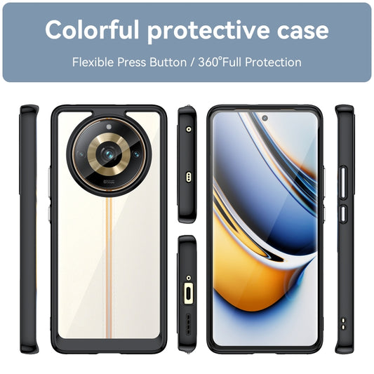 For Realme 11 Pro+ Colorful Series Acrylic Hybrid TPU Phone Case(Black) - Realme Cases by buy2fix | Online Shopping UK | buy2fix