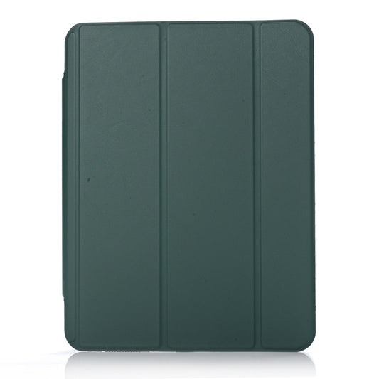 For iPad Air 2022 / 2020 10.9 3-Fold Lock Buckle Leather Smart Tablet Case(Deep Green) - iPad Air (2022) / (2020) 10.9 Cases by buy2fix | Online Shopping UK | buy2fix