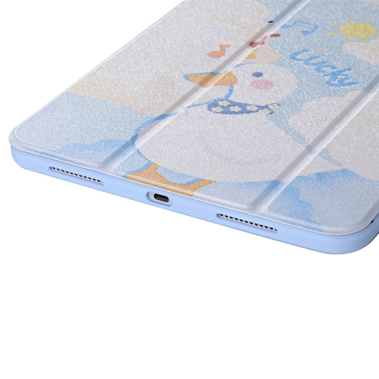 For iPad 10.2 2021 / 2020 / 10.5 3-Fold 360 Rotation Painted Leather Smart Tablet Case(Lucky Duck) - iPad 10.2 Cases by buy2fix | Online Shopping UK | buy2fix