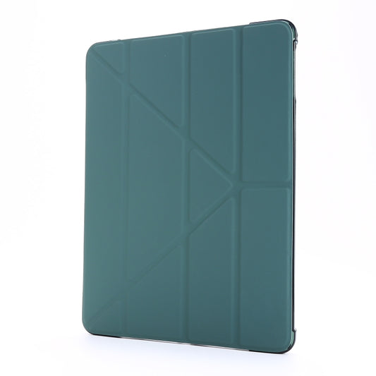 For iPad Air 2 Airbag Deformation Horizontal Flip Leather Case with Holder & Pen Holder(Dark Green) - More iPad Cases by buy2fix | Online Shopping UK | buy2fix