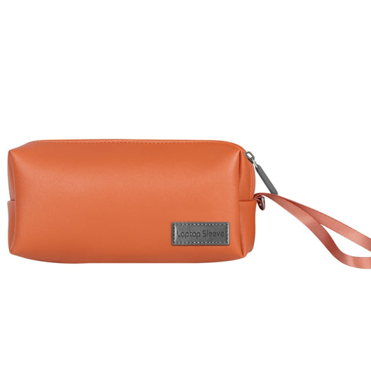 Sac d'accessoires pour ordinateur portable en cuir PU imperméable (marron)
