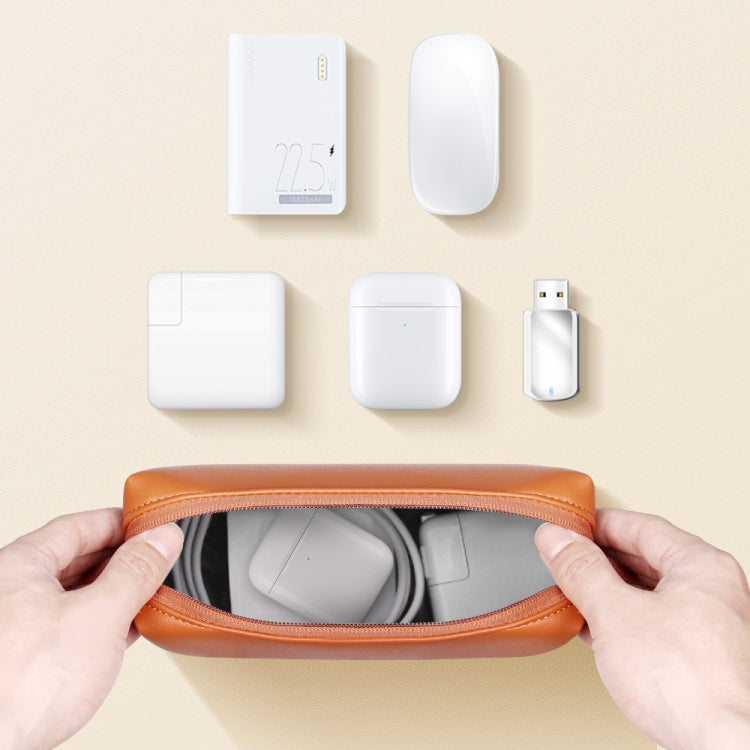 Waterproof PU Leather Laptop Accessory Bag(Grey) by buy2fix