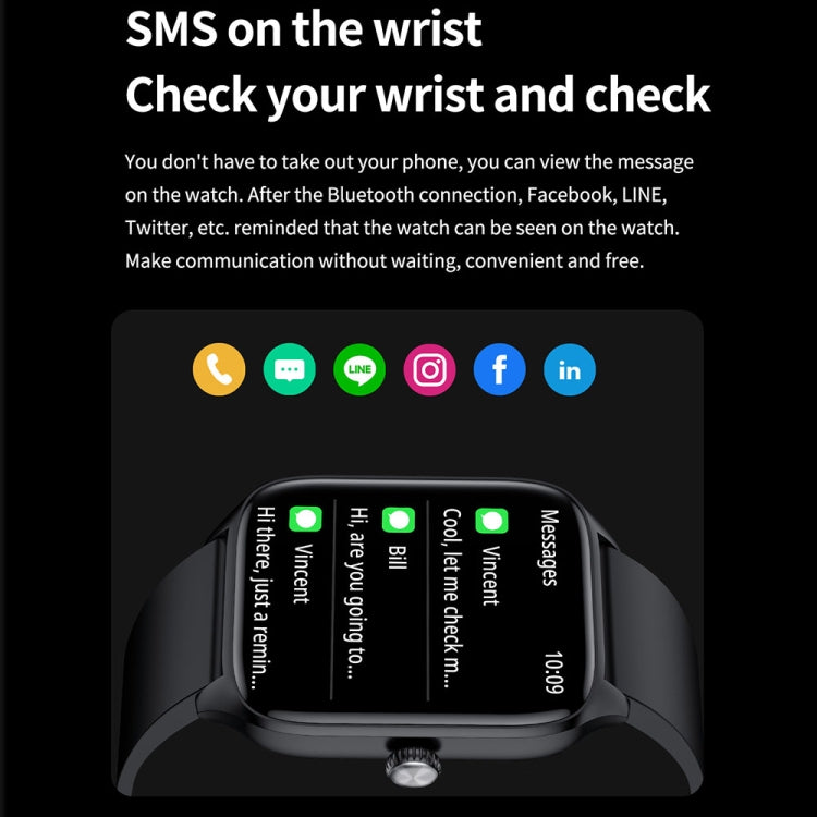 T19 Pro 1.96 inch IP67 Waterproof Silicone Band Smart Watch, Supports Dual-mode Bluetooth Call / Heart Rate Monitoring(Black) by buy2fix