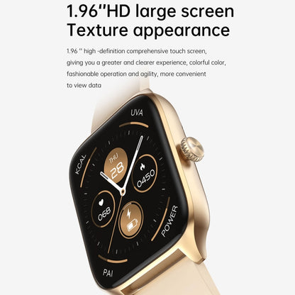 T19 Pro 1.96 inch IP67 Waterproof Silicone Band Smart Watch, Supports Dual-mode Bluetooth Call / Heart Rate Monitoring(Gold) by buy2fix