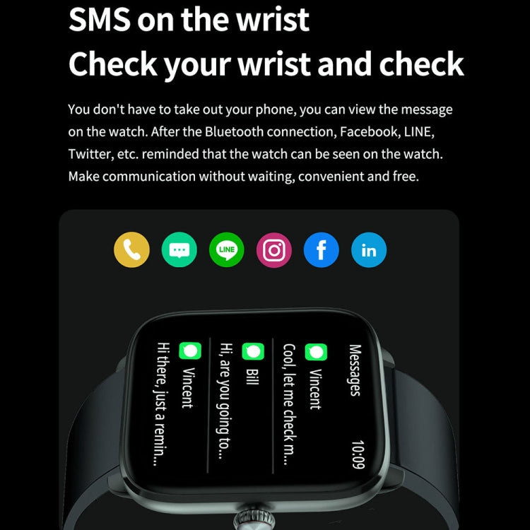 T20 1.96 inch IP67 Waterproof Silicone Band Smart Watch, Supports Dual-mode Bluetooth Call / Heart Rate Monitoring(Black) by buy2fix