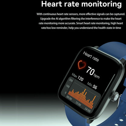 T20 1.96 inch IP67 Waterproof Silicone Band Smart Watch, Supports Dual-mode Bluetooth Call / Heart Rate Monitoring(Blue) by buy2fix