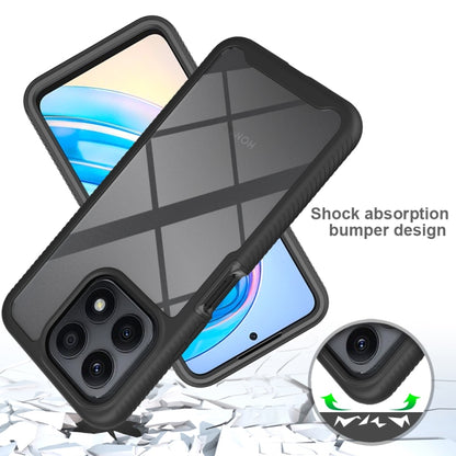 For Honor X7a Starry Sky Solid Color Shockproof TPU Clear PC Phone Case(Black) by buy2fix