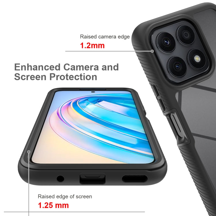 For Honor X7a Starry Sky Solid Color Shockproof TPU Clear PC Phone Case(Black) by buy2fix