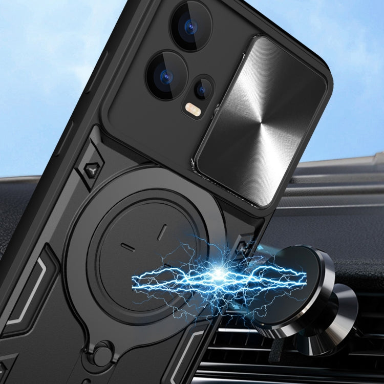 For Motorola Edge 30 Fusion CD Texture Sliding Camshield Magnetic Holder Phone Case(Silver) - Motorola Cases by buy2fix | Online Shopping UK | buy2fix
