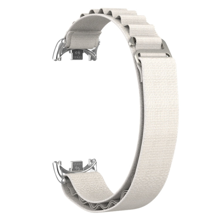For Xiaomi Mi Band 8 Metal Plug Loop Nylon Watch Band(Silver+Starlight) - Watch Bands by buy2fix | Online Shopping UK | buy2fix