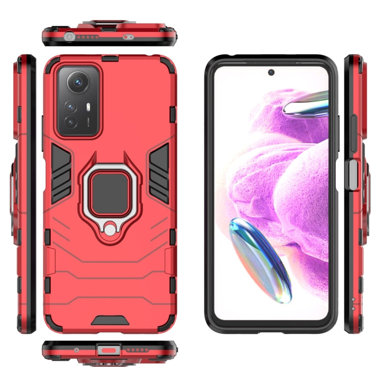 For Xiaomi Redmi Note 12S 4G Magnetic Ring Holder PC + TPU Phone Case(Red) - Xiaomi Cases by buy2fix | Online Shopping UK | buy2fix
