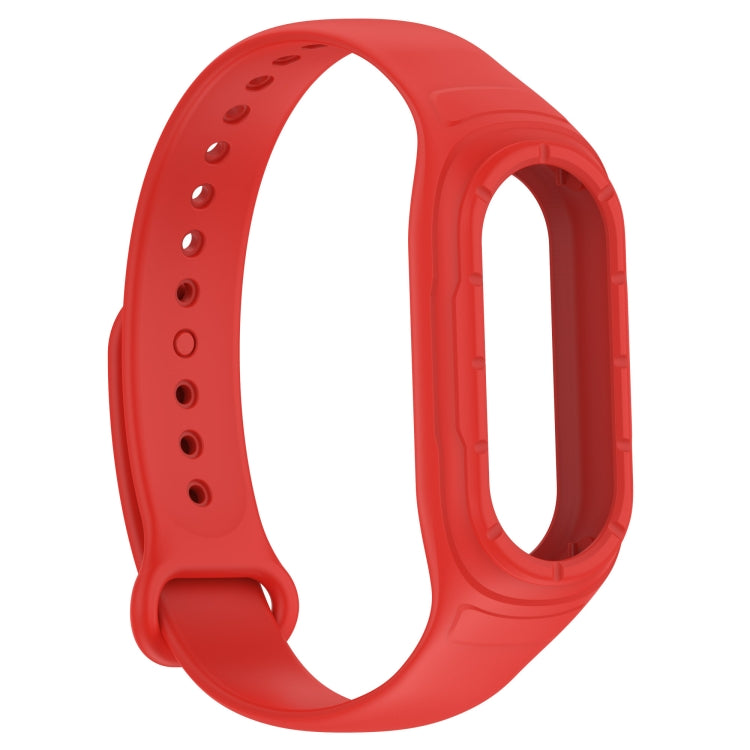 For Xiaomi Mi Band 8 Integrated Silicone Replacement Watch Band(Red) - Watch Bands by buy2fix | Online Shopping UK | buy2fix