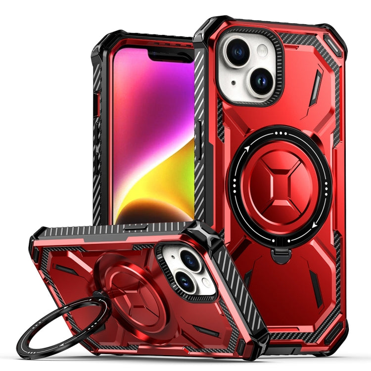 For iPhone 15 Armor Series Holder Phone Case(Red) - iPhone 15 Cases by buy2fix | Online Shopping UK | buy2fix
