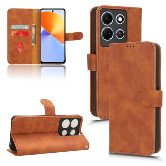 For Infinix Note 30 5G Skin Feel Magnetic Flip Leather Phone Case(Brown) - Infinix Cases by buy2fix | Online Shopping UK | buy2fix