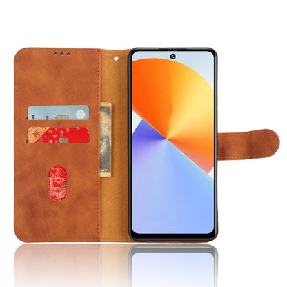 For Infinix Note 30 5G Skin Feel Magnetic Flip Leather Phone Case(Brown) - Infinix Cases by buy2fix | Online Shopping UK | buy2fix