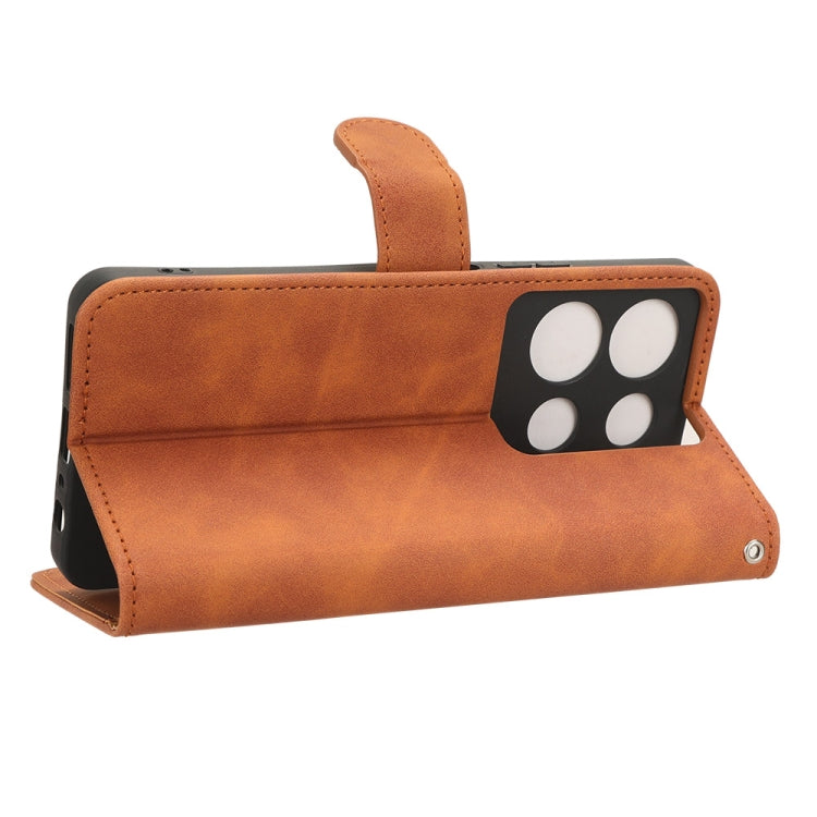 For Infinix Note 30 5G Skin Feel Magnetic Flip Leather Phone Case(Brown) - Infinix Cases by buy2fix | Online Shopping UK | buy2fix