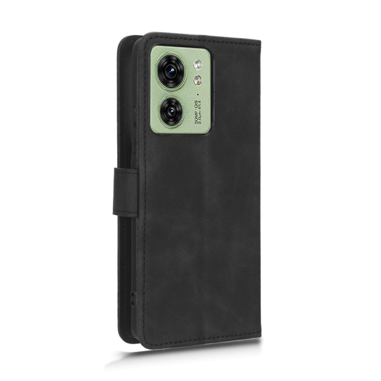 For Motorola Edge 40 Skin Feel Magnetic Flip Leather Phone Case(Black) by buy2fix