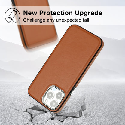 For iPhone 15 Pro Max Leather Texture Full Coverage Phone Case(Brown) - iPhone 15 Pro Max Cases by buy2fix | Online Shopping UK | buy2fix