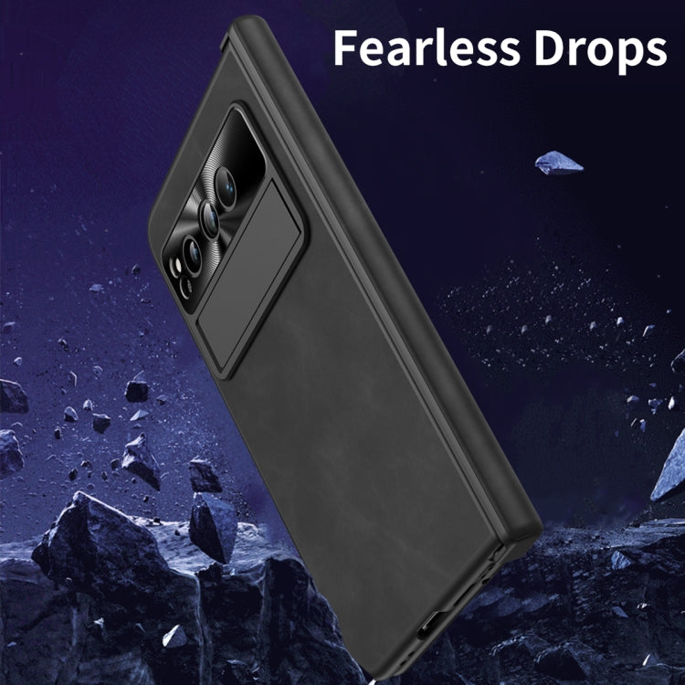 For Google Pixel Fold Napa Texture All-inclusive Phone Case(Black) - Google Cases by buy2fix | Online Shopping UK | buy2fix