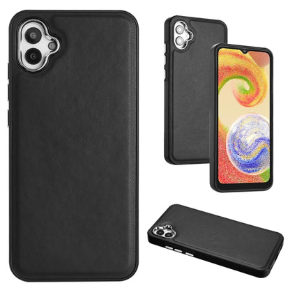 For Samsung Galaxy A04E / F04 / M04 Leather Texture Full Coverage Phone Case(Black) by buy2fix