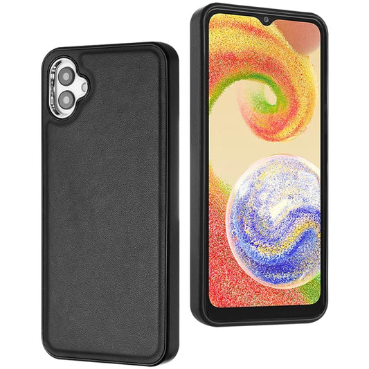 For Samsung Galaxy A04E / F04 / M04 Leather Texture Full Coverage Phone Case(Black) by buy2fix