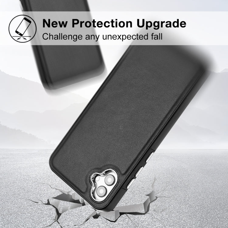 For Samsung Galaxy A04E / F04 / M04 Leather Texture Full Coverage Phone Case(Black) by buy2fix