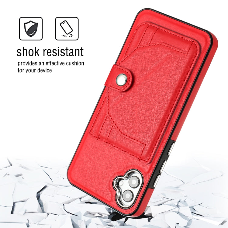 For Samsung Galaxy A04E / F04 / M04 Shockproof Leather Phone Case with Card Holder(Red) by buy2fix