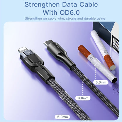 YESIDO CA107 1.2m 2.4A USB-C / Type-C to 8 Pin OD0.6 Charging Data Cable(Black+Blue) - 2 in 1 Cable by Yesido | Online Shopping UK | buy2fix