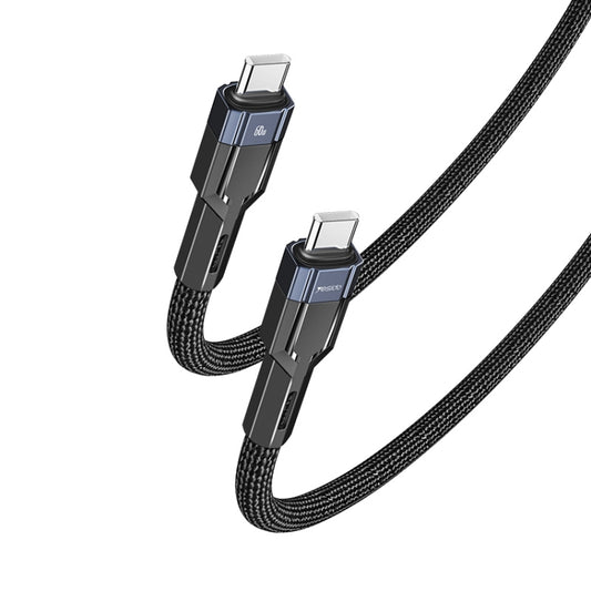 YESIDO CA108 1.2m 60W USB-C / Type-C to Type-C OD0.6 Charging Data Cable(Black+Blue) - USB-C & Type-C Cable by Yesido | Online Shopping UK | buy2fix