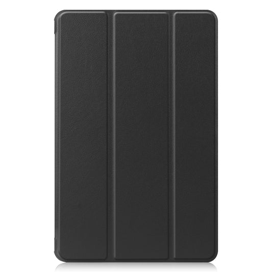For Huawei MatePad 10.4 Custer Pattern Pure Color Tablet Horizontal Flip Leather Case with Three-folding Holder & Sleep / Wake-up Function(Black) - Huawei by buy2fix | Online Shopping UK | buy2fix