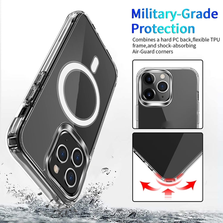 For iPhone 15 Pro Max Four Corner Airbags MagSafe Magnetic Phone Case(Transparent) - iPhone 15 Pro Max Cases by buy2fix | Online Shopping UK | buy2fix