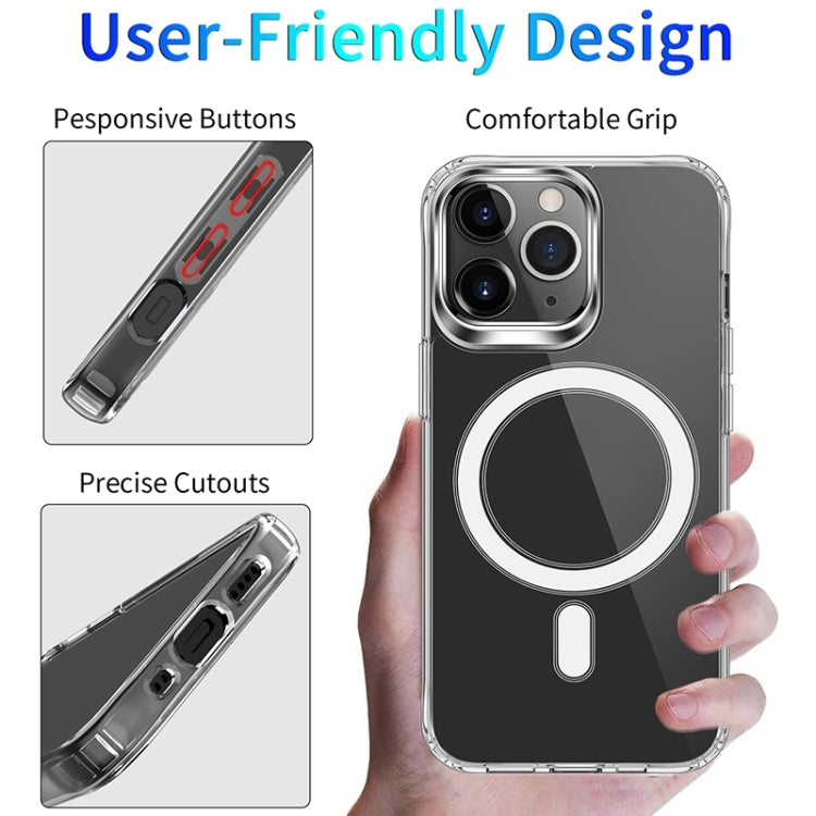 For iPhone 15 Pro Max Four Corner Airbags MagSafe Magnetic Phone Case(Transparent) - iPhone 15 Pro Max Cases by buy2fix | Online Shopping UK | buy2fix