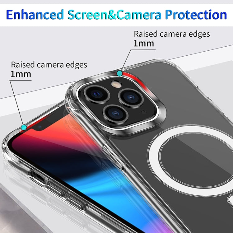 For iPhone 15 Pro Max Four Corner Airbags MagSafe Magnetic Phone Case(Transparent) - iPhone 15 Pro Max Cases by buy2fix | Online Shopping UK | buy2fix